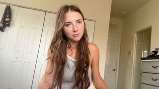 The girl is ready to remove clothes faster than you can blink