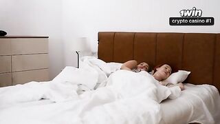 A son is having fun with his stepmom and stepsister in a steamy scene