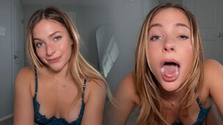 The girl swallowed a long thread of saliva, stretching it to the floor