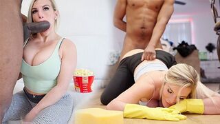 The stepmom gets her pussy destroyed by a huge black cock