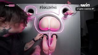 A hot woman gets fucked through a glory hole