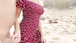 A couple has sex on the beach without any barriers in HD