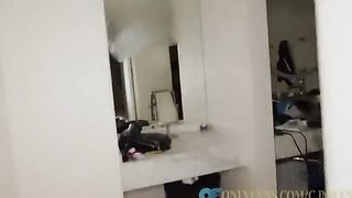 Two girls shared a big dick of lucky guy
