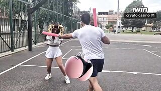 A girl is trying to get a membership by any means necessary in this steamy scene