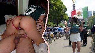 A girl has sperm flowing from her pussy for the sake of money, reminiscent of the desperate Latina women in homemade videos who will do anything for cash, often showcasing their big asses and sensual skills in public settings