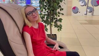A hot Russian girl gets fucked hard in a public restroom for money