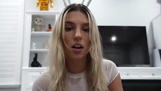 He smeared sperm on the girl’s face in a playful bunny costume