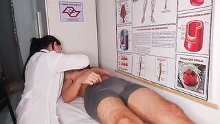 The doctor checked the patient’s condition and treated him with intense passion
