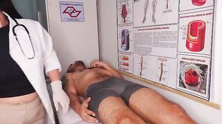 The doctor checked the patient’s condition and treated him with intense passion