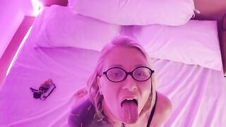 A girl gets a cumshot on her face after intense sex