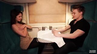 The girl lost her cards and got fucked by a huge dick on the train