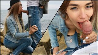 A man received a blowjob from a stunning blonde in nature, brought to life by Veronika Charm’s sensual prowess