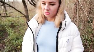 Petite Ava Monn risks getting caught for a public BJ