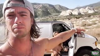 A couple enjoys outdoor sex on a California road trip
