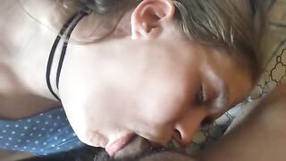 Babe gets her pussy filled with cum by a cock god