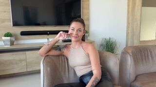 Petite girl’s casting turns into a threesome with intense squirting action