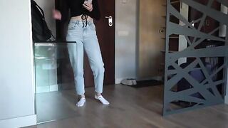 Stepsister came home early and asked me not to watch porn