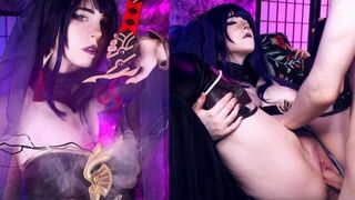 Raiden Shougun secret quest scene - MollyRedWolf, featuring a hot redhead bunny girl