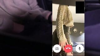 Cheating wife gets fucked on video call