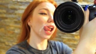 Redhead beauty Kisankanna gets her pussy railed and gives a sloppy blowjob