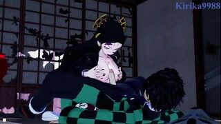 Tanjiro Kamado fucks demon Daki in a Japanese-style room hentai