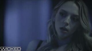 Hot threesome sex with two young beauties and a stuffing penis