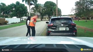 Naughty girl Gianna Grey gets fucked by mechanic on the road